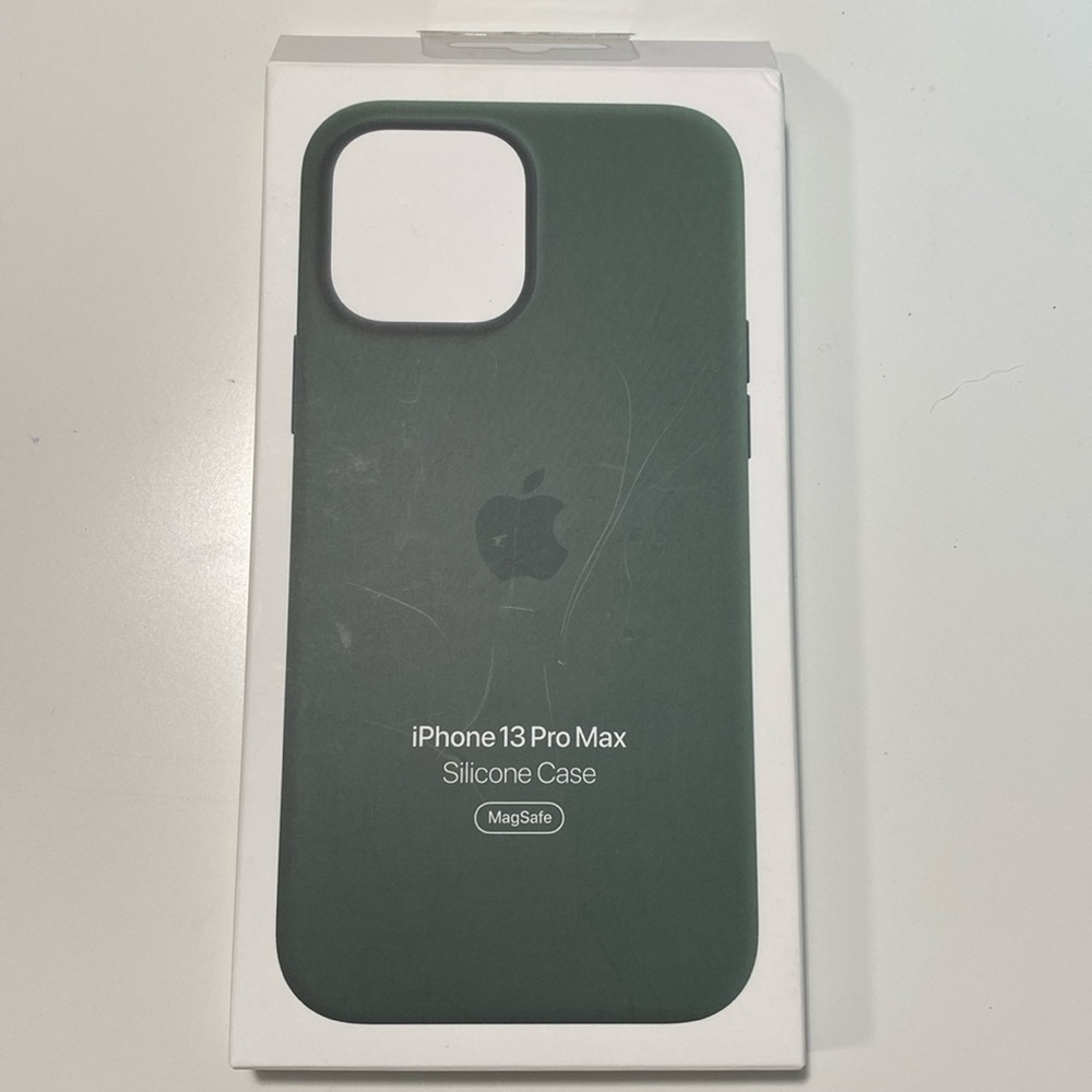 Apple iPhone, 13 Pro Max silicone case, color eucalyptus. Barely used.